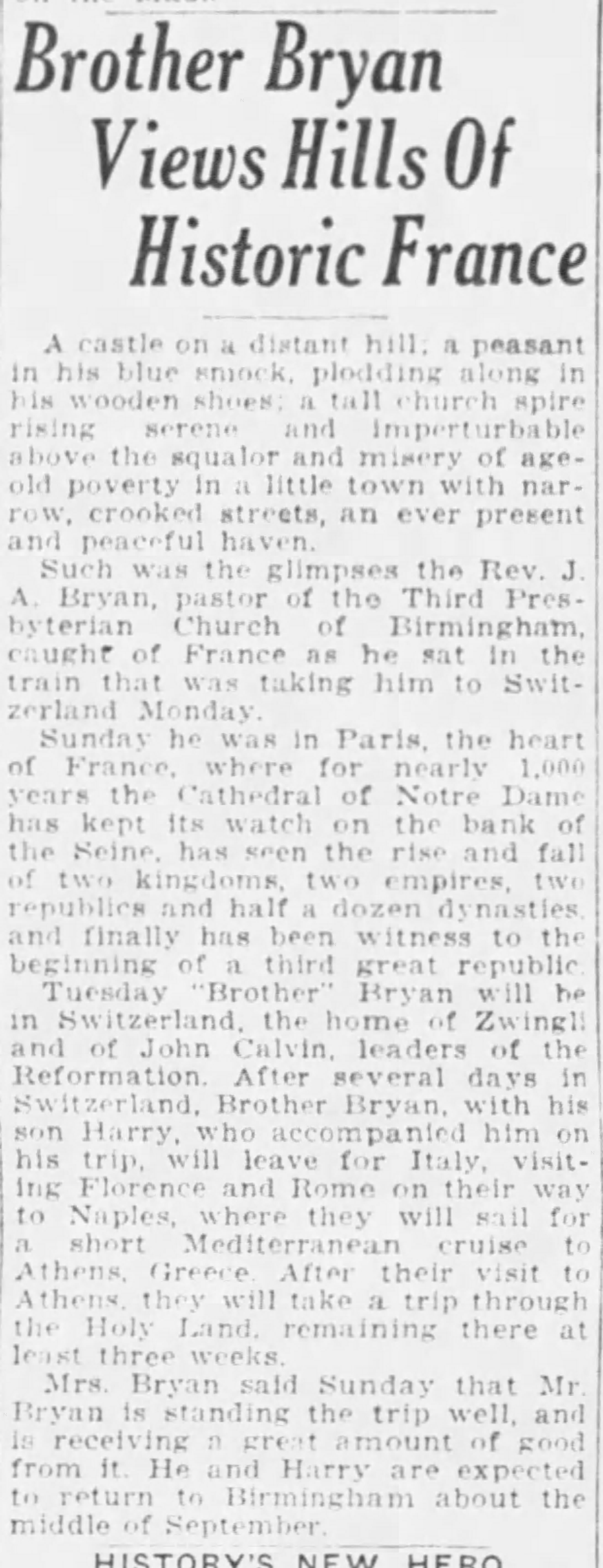 Brother Bryan Views Hills of Historic France